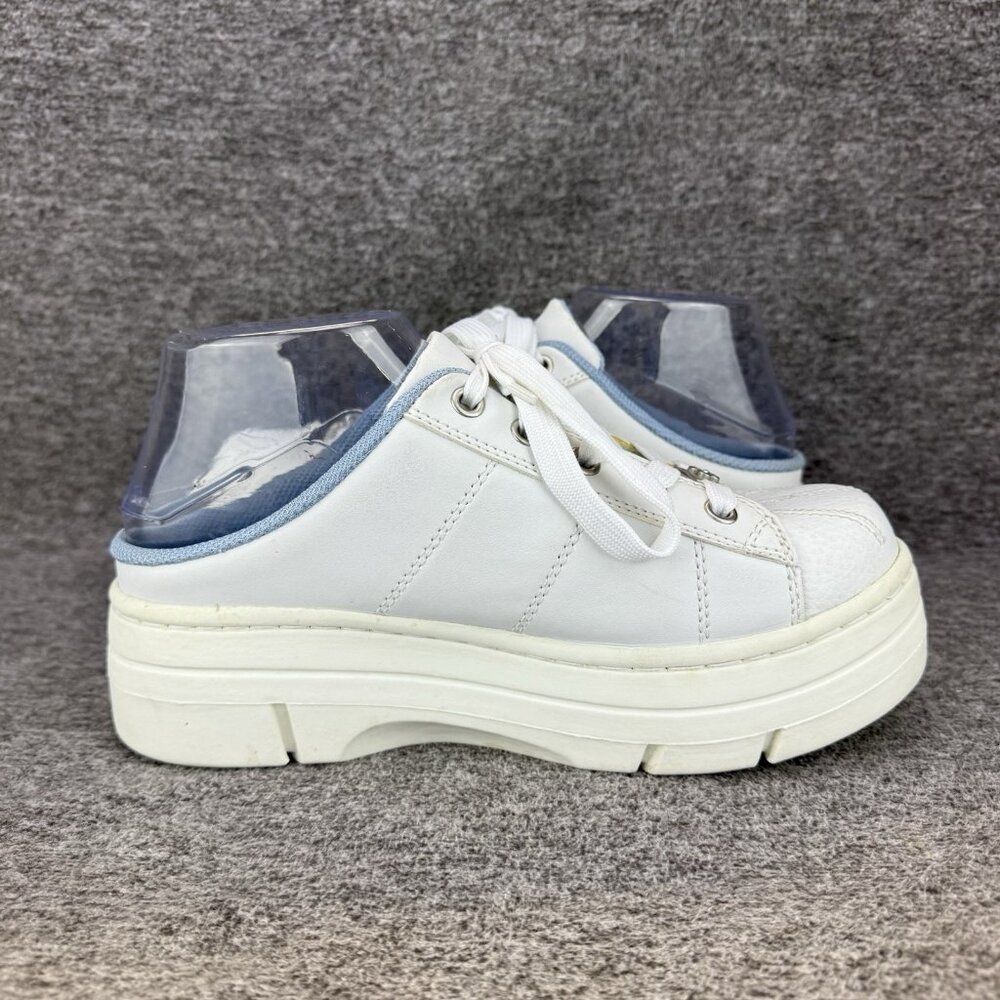 ✅Mule Platform Sneaker Womens Size 7 White Leather Lace Up Slip On Comfort Shoes - Picture 10 of 11
